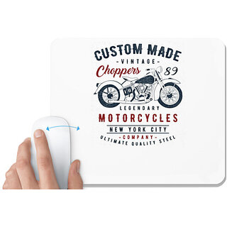 UDNAG White Mousepad 'Motorcycles | Custom Made Motorcycles' for Computer / PC / Laptop [230 x 200 x 5mm]