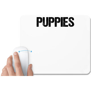 UDNAG White Mousepad 'Puppies' for Computer / PC / Laptop [230 x 200 x 5mm]