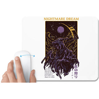 UDNAG White Mousepad 'Death | Nightmare Dream' for Computer / PC / Laptop [230 x 200 x 5mm]