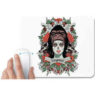 UDNAG White Mousepad 'Death | Vengeance' for Computer / PC / Laptop [230 x 200 x 5mm]