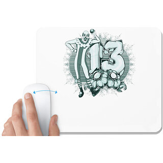 UDNAG White Mousepad 'Joker and 13 flower' for Computer / PC / Laptop [230 x 200 x 5mm]