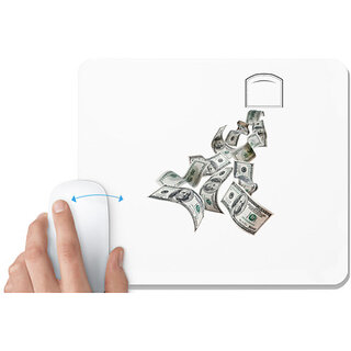 UDNAG White Mousepad 'Money | Pocket Money' for Computer / PC / Laptop [230 x 200 x 5mm]