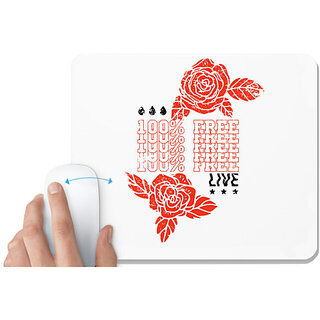 UDNAG White Mousepad 'Flower | Rose 100% free' for Computer / PC / Laptop [230 x 200 x 5mm]