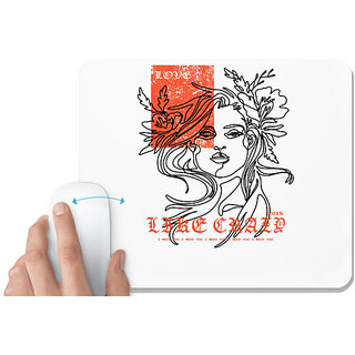 UDNAG White Mousepad 'Love | Love like Crazy' for Computer / PC / Laptop [230 x 200 x 5mm]