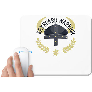 UDNAG White Mousepad 'Warrior | Keyboard Warrior' for Computer / PC / Laptop [230 x 200 x 5mm]