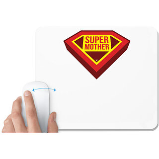 UDNAG White Mousepad 'Mummy | Super Mother' for Computer / PC / Laptop [230 x 200 x 5mm]