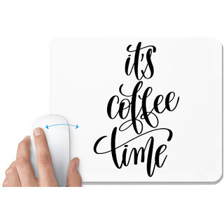 UDNAG White Mousepad 'Its coffee time' for Computer / PC / Laptop [230 x 200 x 5mm]
