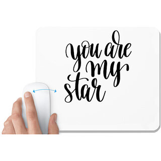 UDNAG White Mousepad 'you are my star' for Computer / PC / Laptop [230 x 200 x 5mm]