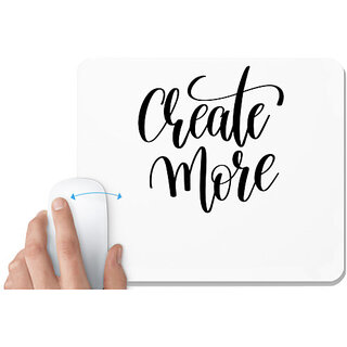 UDNAG White Mousepad 'Creat more' for Computer / PC / Laptop [230 x 200 x 5mm]