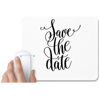 UDNAG White Mousepad 'Save the date' for Computer / PC / Laptop [230 x 200 x 5mm]