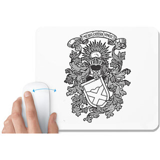 UDNAG White Mousepad 'Logo | ME QUI CAETERA VINCIT' for Computer / PC / Laptop [230 x 200 x 5mm]