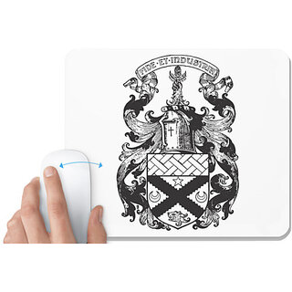 UDNAG White Mousepad 'Logo | FIDE ET INDUSTRIA' for Computer / PC / Laptop [230 x 200 x 5mm]