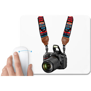 UDNAG White Mousepad 'Cameraman | DSLR Camera' for Computer / PC / Laptop [230 x 200 x 5mm]