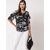 Vivient women white floral printed cold shoulder top