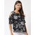 Vivient women white floral printed cold shoulder top