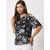 Vivient women white floral printed cold shoulder top