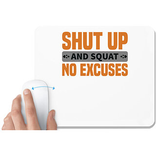 UDNAG White Mousepad 'Shut up' for Computer / PC / Laptop [230 x 200 x 5mm]