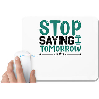 UDNAG White Mousepad 'Stop' for Computer / PC / Laptop [230 x 200 x 5mm]