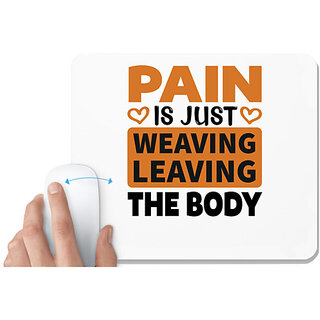UDNAG White Mousepad 'gym | pain is' for Computer / PC / Laptop [230 x 200 x 5mm]