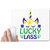UDNAG White Mousepad 'Lucky | lucy lass' for Computer / PC / Laptop [230 x 200 x 5mm]