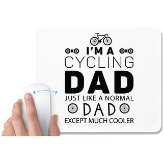UDNAG White Mousepad 'Father | I'm A Cycling Dad' for Computer / PC / Laptop [230 x 200 x 5mm]