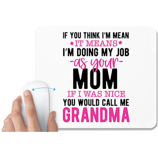 UDNAG White Mousepad 'Mother | If you think' for Computer / PC / Laptop [230 x 200 x 5mm]