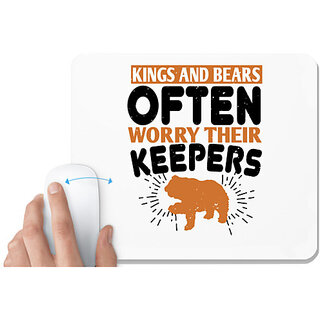 UDNAG White Mousepad 'Winter | Kings and Bears often worry their Keepers' for Computer / PC / Laptop [230 x 200 x 5mm]