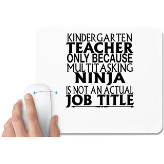 UDNAG White Mousepad 'Teacher | intargarten teacher' for Computer / PC / Laptop [230 x 200 x 5mm]