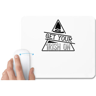 UDNAG White Mousepad 'Irish | Get your Irish on' for Computer / PC / Laptop [230 x 200 x 5mm]