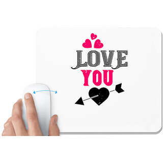 UDNAG White Mousepad 'Love | love you' for Computer / PC / Laptop [230 x 200 x 5mm]