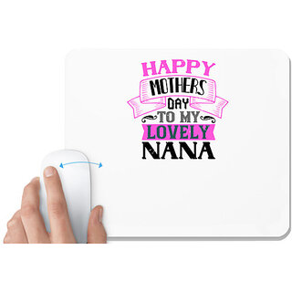 UDNAG White Mousepad 'Grand Father | happy mothers day to my lovely nana' for Computer / PC / Laptop [230 x 200 x 5mm]