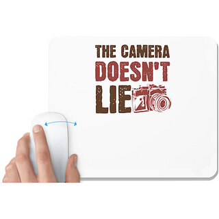 UDNAG White Mousepad 'Cameraman | THE CAMERA DOESN'T LIE' for Computer / PC / Laptop [230 x 200 x 5mm]