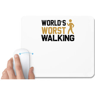 UDNAG White Mousepad 'Walking | World's copy 2' for Computer / PC / Laptop [230 x 200 x 5mm]