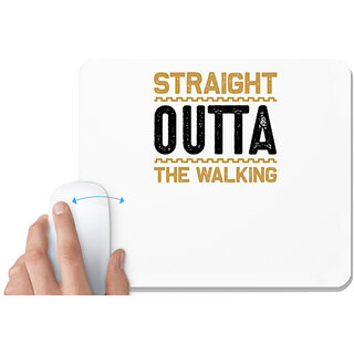 UDNAG White Mousepad 'Walking | Straight copy' for Computer / PC / Laptop [230 x 200 x 5mm]