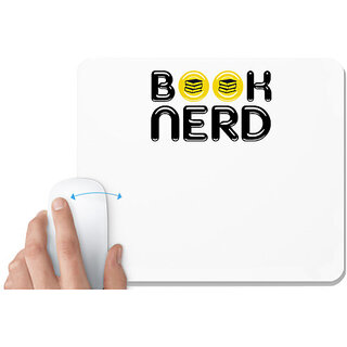UDNAG White Mousepad 'Books | Book nerd' for Computer / PC / Laptop [230 x 200 x 5mm]