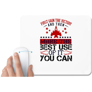UDNAG White Mousepad 'Airforce | first gain the victory and then' for Computer / PC / Laptop [230 x 200 x 5mm]