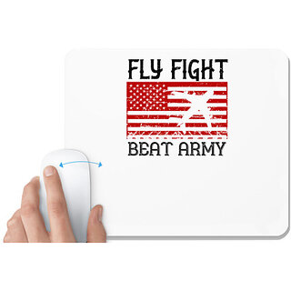 UDNAG White Mousepad 'Airforce | fly fight beat army' for Computer / PC / Laptop [230 x 200 x 5mm]