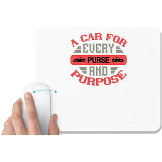 UDNAG White Mousepad 'Car | A car for every purse and purpose' for Computer / PC / Laptop [230 x 200 x 5mm]
