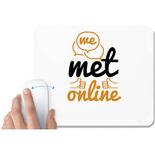 UDNAG White Mousepad 'Internet | we met online' for Computer / PC / Laptop [230 x 200 x 5mm]