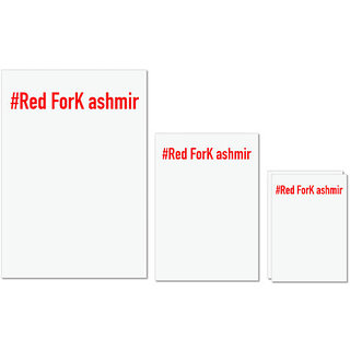 UDNAG Untearable Waterproof Stickers 155GSM 'Jammu & kashmir | #Red ForK ashmir' A4 x 1pc, A5 x 1pc & A6 x 2pc
