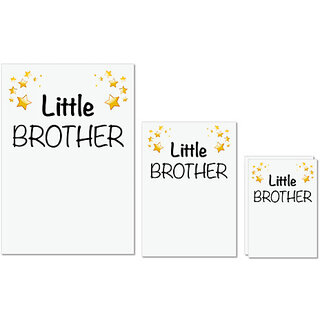 UDNAG Untearable Waterproof Stickers 155GSM 'Rakshabandhan | Little Brother' A4 x 1pc, A5 x 1pc & A6 x 2pc
