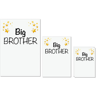 UDNAG Untearable Waterproof Stickers 155GSM 'Rakshabandhan brother | Big Brother' A4 x 1pc, A5 x 1pc & A6 x 2pc