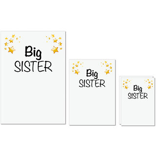 UDNAG Untearable Waterproof Stickers 155GSM 'Rakshabandhan Sister | Big Sister' A4 x 1pc, A5 x 1pc & A6 x 2pc