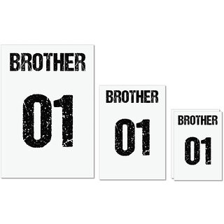 UDNAG Untearable Waterproof Stickers 155GSM 'Rakshabandhan | Brother Number 01' A4 x 1pc, A5 x 1pc & A6 x 2pc