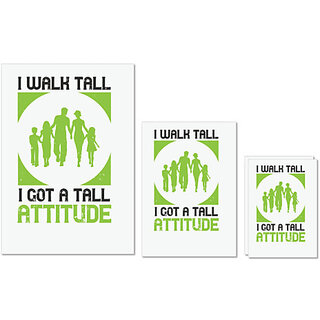 UDNAG Untearable Waterproof Stickers 155GSM 'Walking | I walk tall i got a tall attitude' A4 x 1pc, A5 x 1pc & A6 x 2pc