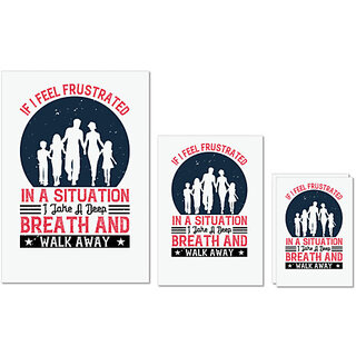 UDNAG Untearable Waterproof Stickers 155GSM 'Walking | I feel frustrated in a situation' A4 x 1pc, A5 x 1pc & A6 x 2pc