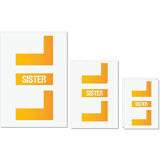 UDNAG Untearable Waterproof Stickers 155GSM 'Rakshabandhan | LIL Sister' A4 x 1pc, A5 x 1pc & A6 x 2pc