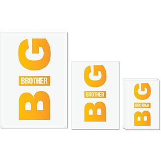 UDNAG Untearable Waterproof Stickers 155GSM 'Rakshabandhan | Big Brother' A4 x 1pc, A5 x 1pc & A6 x 2pc