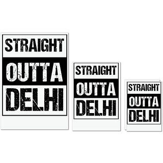 UDNAG Untearable Waterproof Stickers 155GSM 'Delhi | Straight outta Delhi' A4 x 1pc, A5 x 1pc & A6 x 2pc