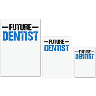 UDNAG Untearable Waterproof Stickers 155GSM 'Dentist | Future Dentist' A4 x 1pc, A5 x 1pc & A6 x 2pc